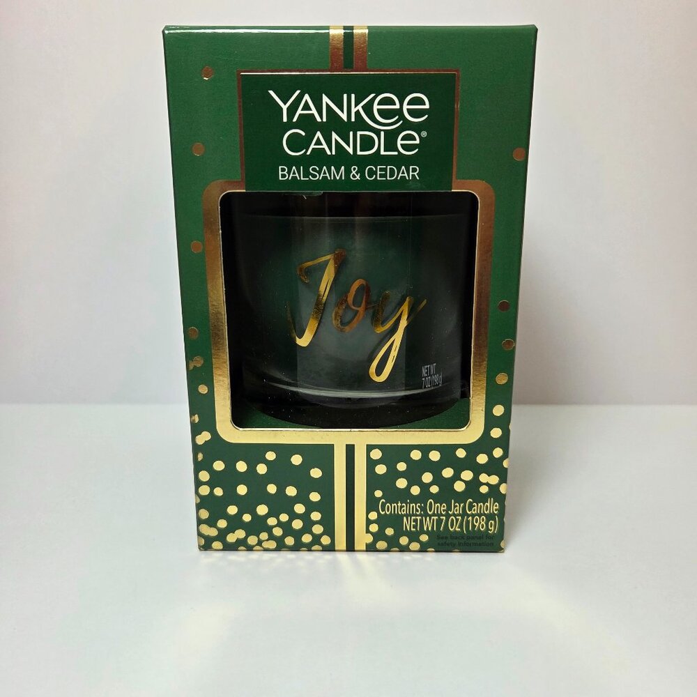 Yankee Candle “Joy” Balsam & Cedar 7 oz Jar, Gift Boxed, Never Opened